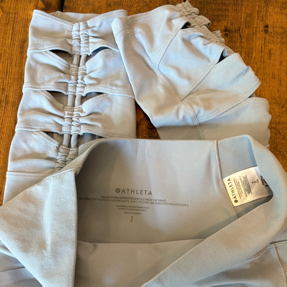 Athleta‎ Salutation Stash Pocket II Cinch 7/8 Tight Sz S